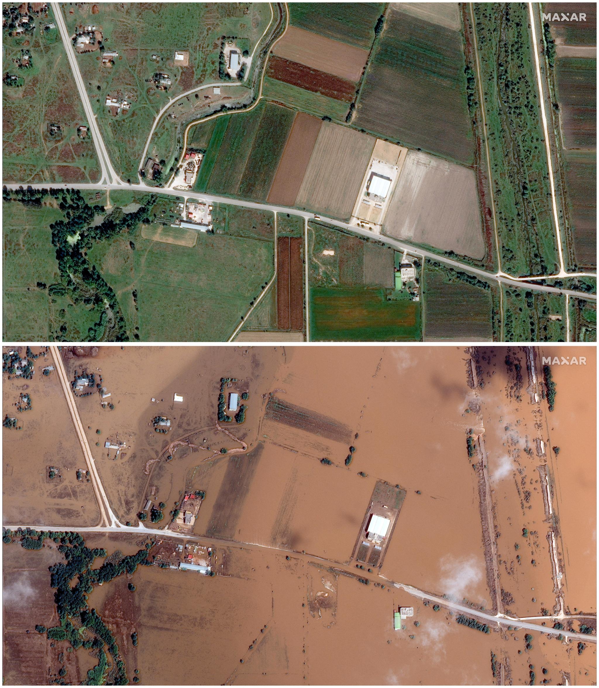 Ces photos ont été prises à un an d'intervalle. En quelques heures, la principale zone agricole grecque a été inondée. 10 Ces photos ont été prises à un an d'intervalle. En quelques heures, la principale zone agricole grecque a été inondée. - 9