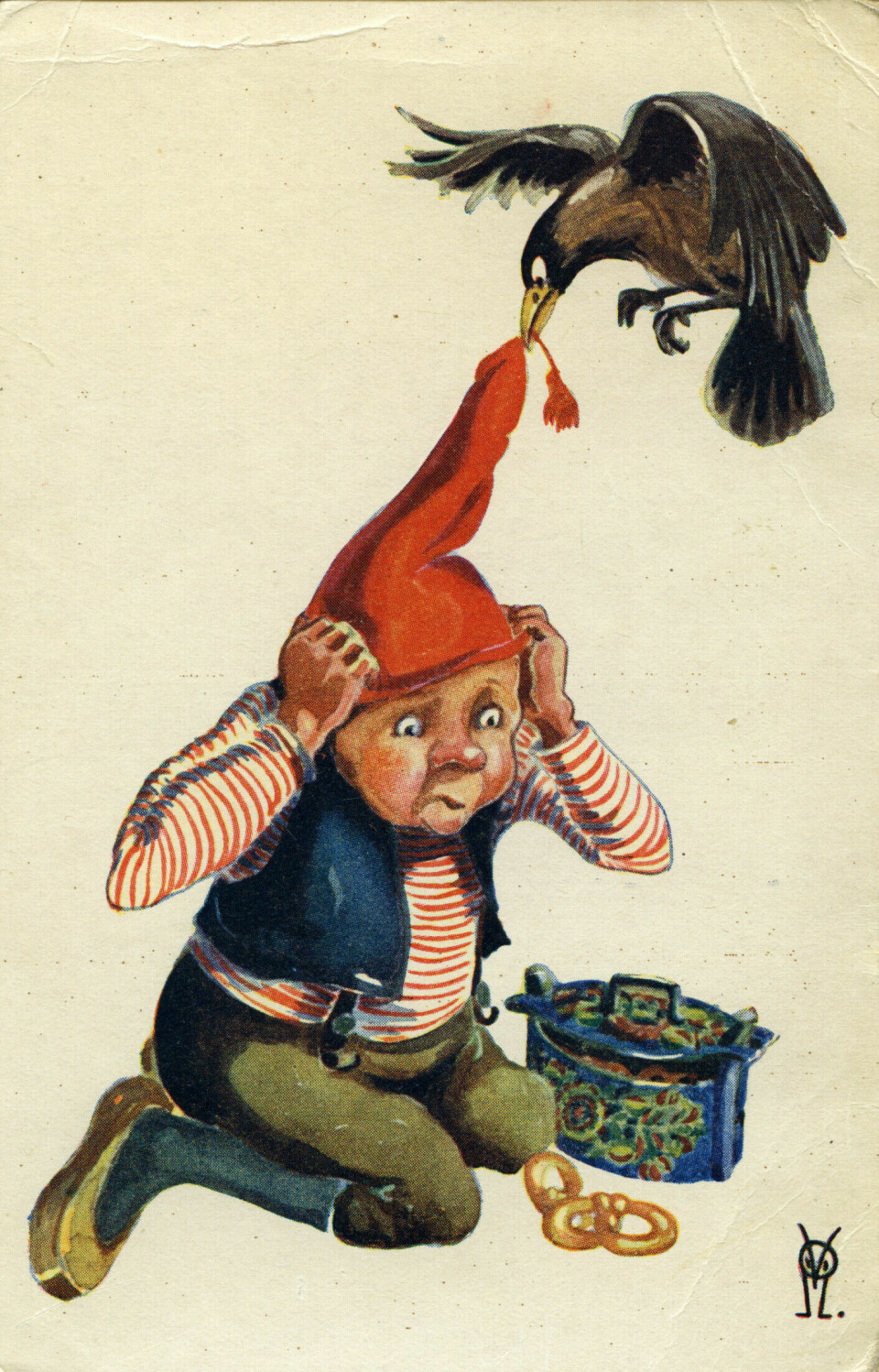 Le corbeau de la carte de Noël peut rappeler l'aigle des armoiries du Troisième Reich. Le corbeau de la carte de Noël peut rappeler l'aigle des armoiries du Troisième Reich.