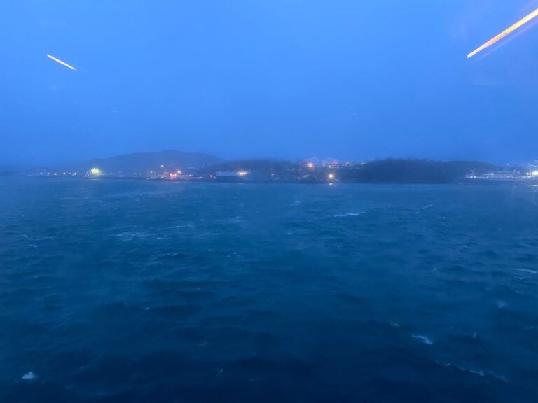 La tempête "Ingunn" s'abat sur les côtes norvégiennes 12 Observation de la tempête Ingunn depuis le port de Bodø. Photo : David Nikel.