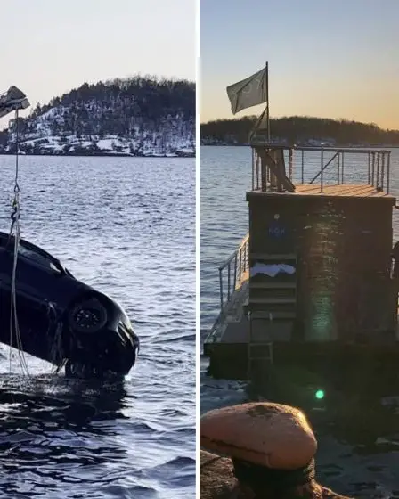 Une Tesla plonge dans un fjord norvégien et ses occupants "hurlants" sont sauvés par un sauna flottant. - 1