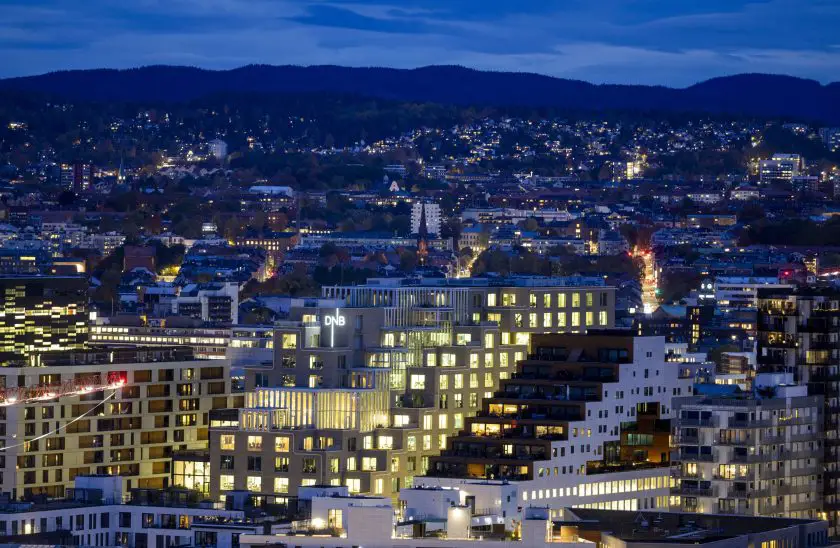 Bâtiments du quartier financier du projet Bardcode à Oslo, en Norvège.
