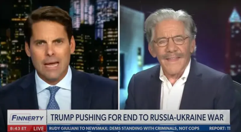 L'appel désespéré de Trump à des diplomates norvégiens au sujet du prix Nobel de la paix 13 Geraldo Rivera (à droite) loue les efforts du président Donald Trump pour négocier la paix dans une interview avec Scott Finnerty, animateur de Newsmax.