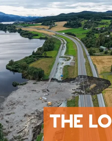 Un mort en Norvège après qu'un gouffre a englouti une autoroute et une ligne de chemin de fer 2 Un mort en Norvège après qu'un gouffre a englouti une autoroute et une ligne de chemin de fer - 1