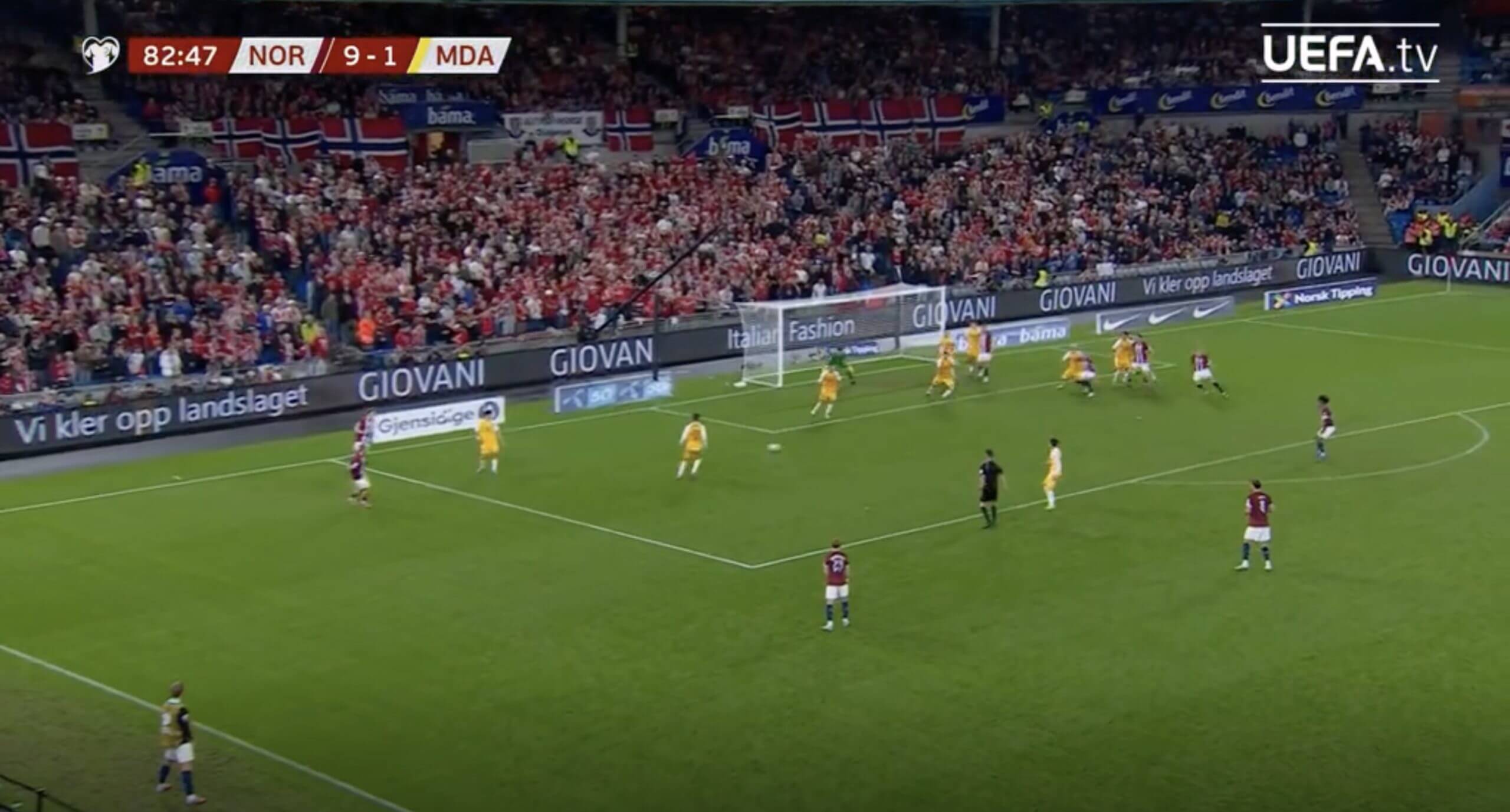 Les cinq buts (et les deux passes décisives) d'Erling Haaland pour la Norvège 76 Les cinq buts (et les deux passes décisives) d'Erling Haaland pour la Norvège - 75