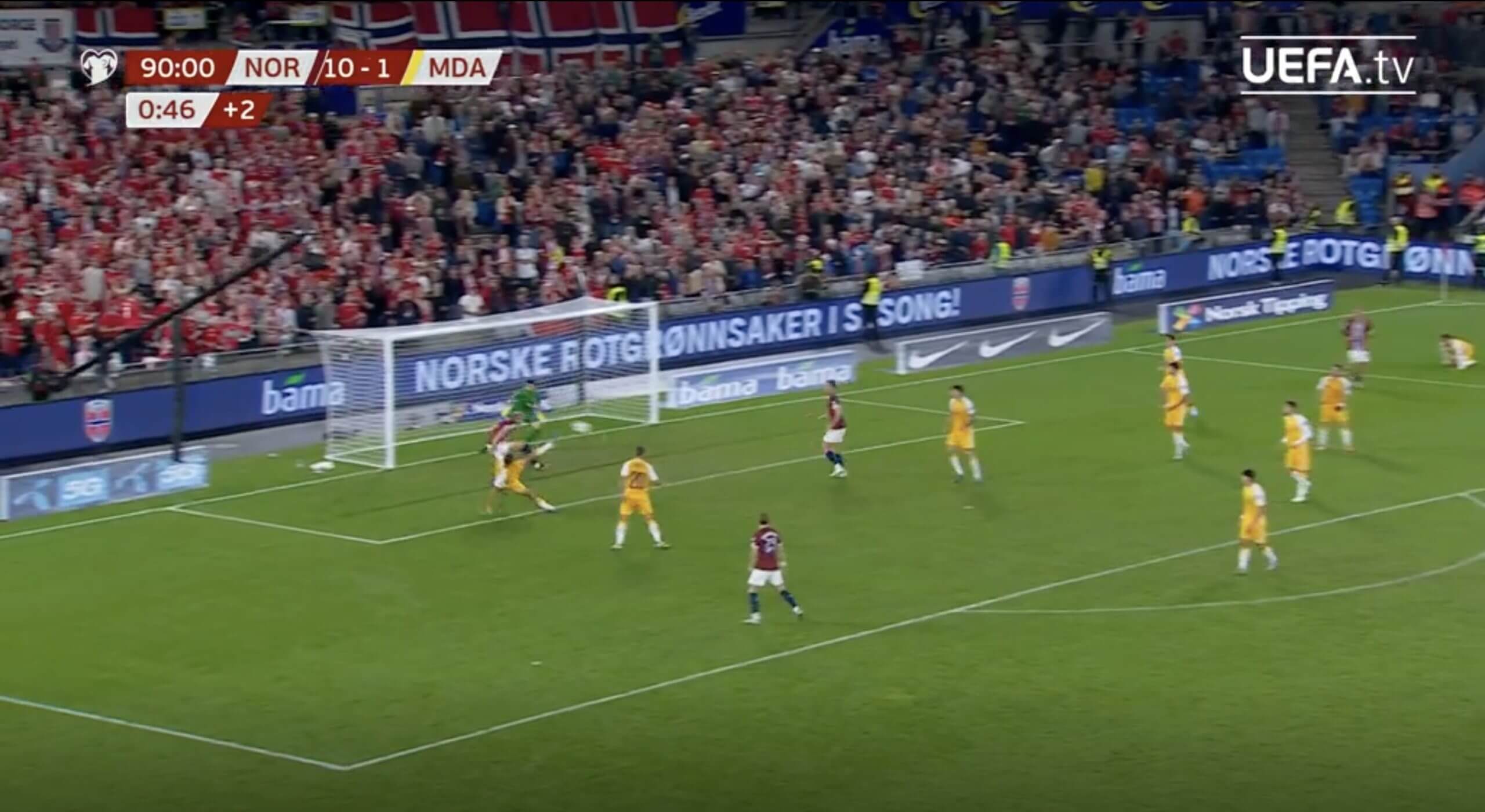 Les cinq buts (et les deux passes décisives) d'Erling Haaland pour la Norvège 80 Les cinq buts (et les deux passes décisives) d'Erling Haaland pour la Norvège - 79