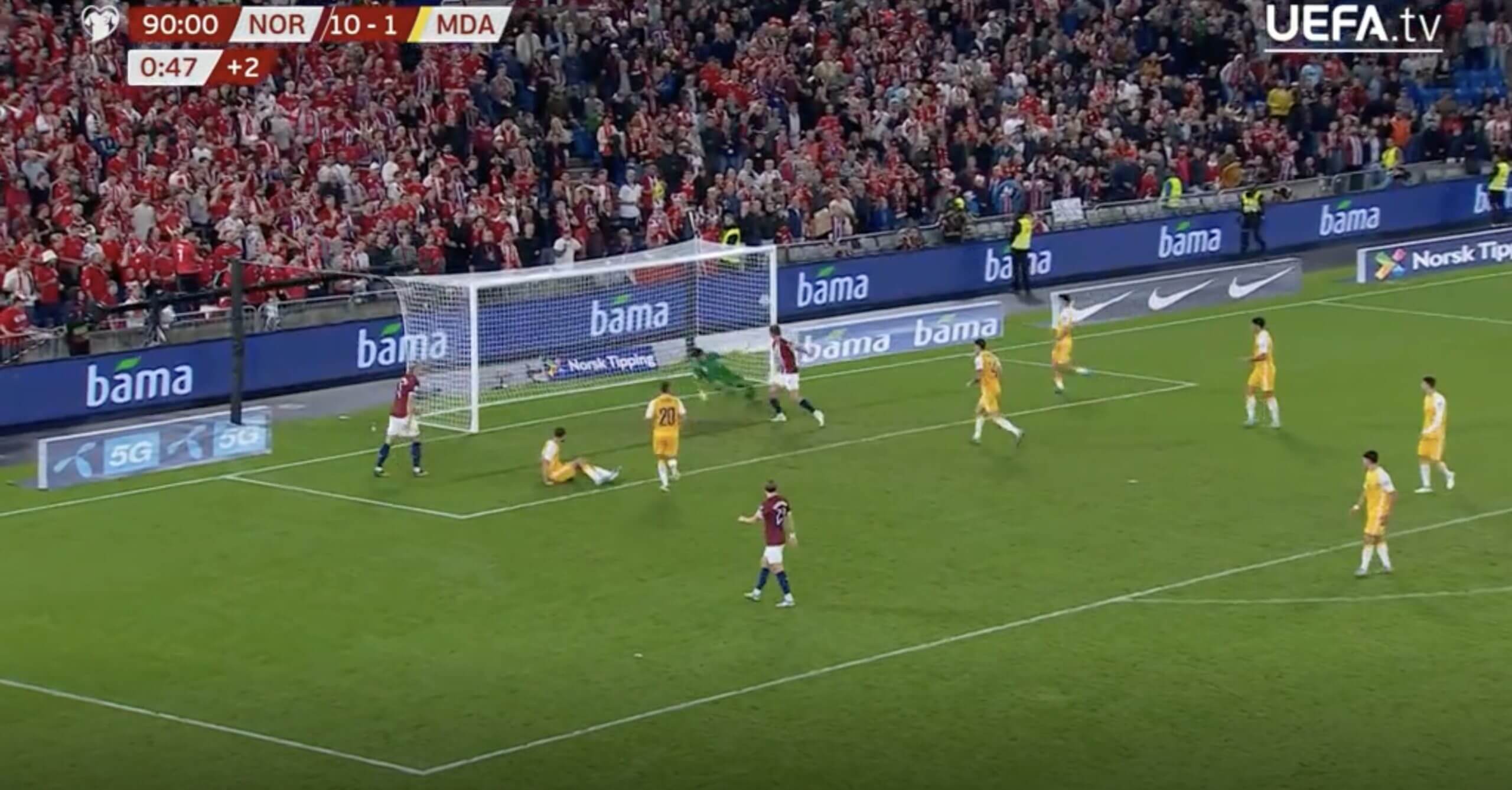 Les cinq buts (et les deux passes décisives) d'Erling Haaland pour la Norvège 82 Les cinq buts (et les deux passes décisives) d'Erling Haaland pour la Norvège - 81