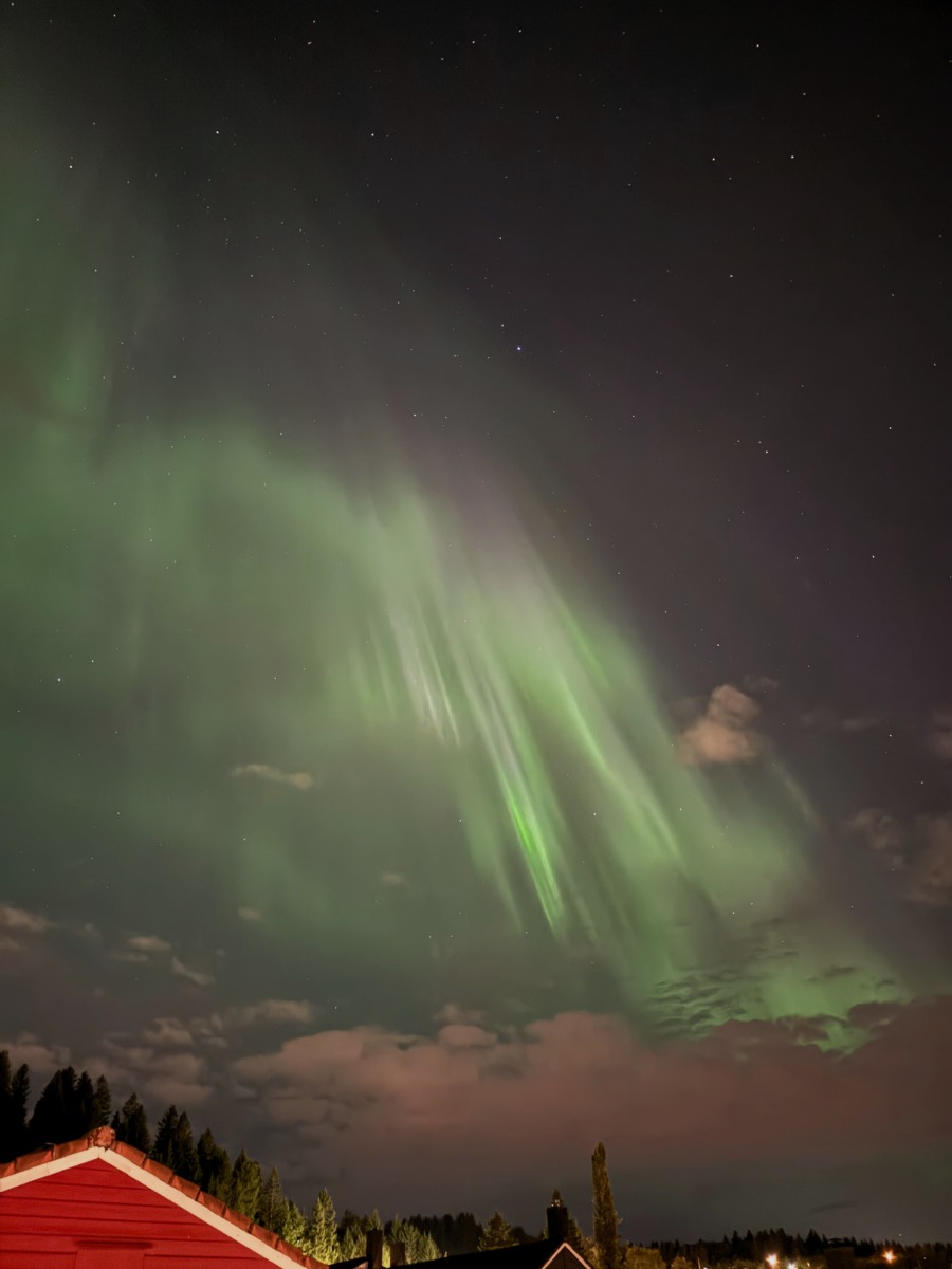 La semaine des aurores boréales à Trondheim 32 Aurore boréale au-dessus de ma maison à Trondheim. Photo : David Nikel.