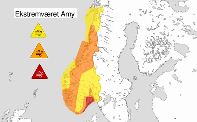 La tempête "Amy" frappe la moitié de la Norvège 8 La tempête "Amy" frappe la moitié de la Norvège - 7