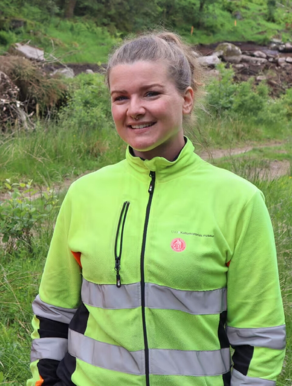 Archaeologist Silje Hårstad says the club head they found in Horten was probably used as a tool. Découverte en Norvège d'un marteau rare datant de l'âge de pierre et vieux de 9 000 ans - 23