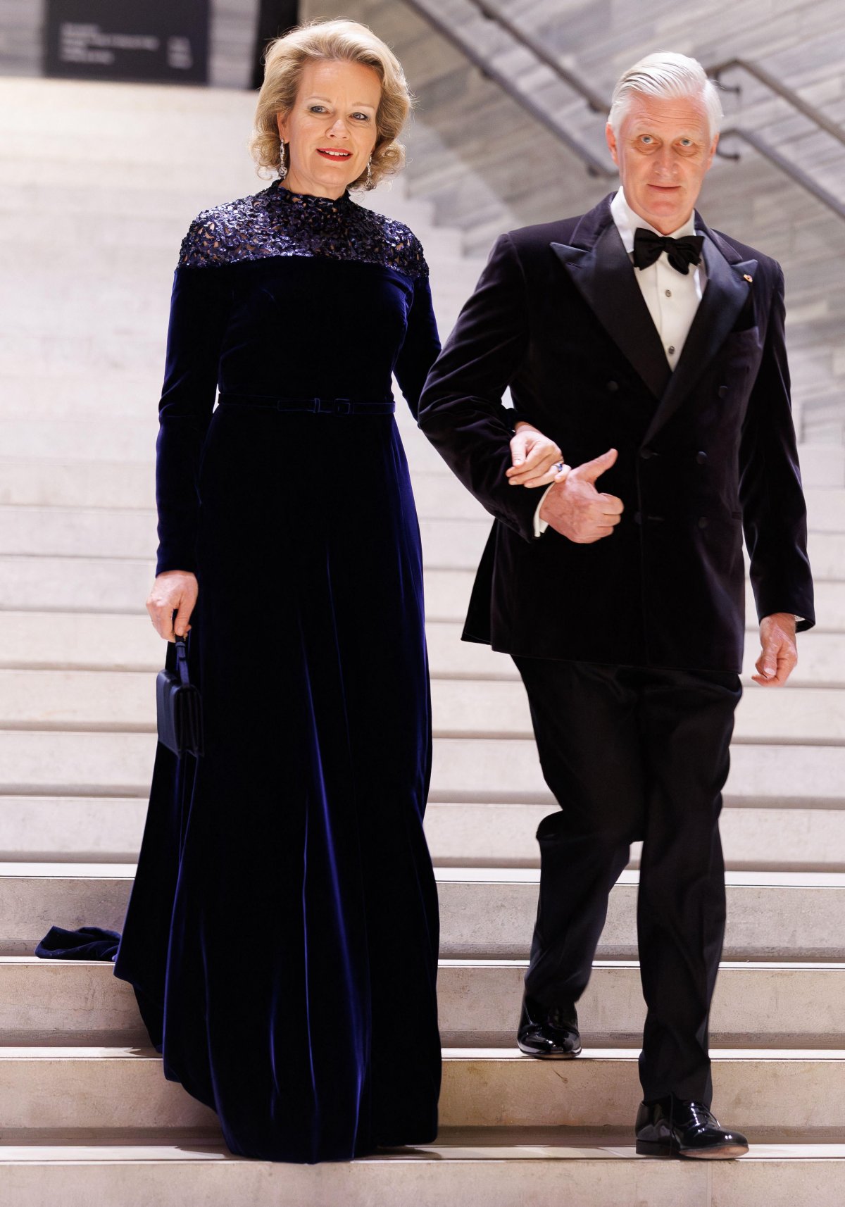 Des saphirs étincelants pour la reine Mathilde en Norvège 27 Le roi et la reine des Belges organisent un concert en l'honneur du roi et de la reine de Norvège au Musée national d'Oslo le 25 mars 2026 (BENOIT DOPPAGNE/Agence Belga/Alamy)