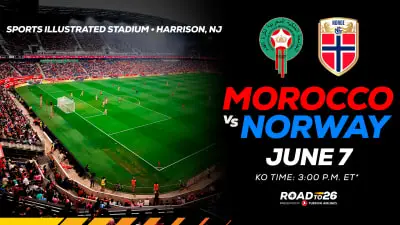 Le match Maroc-Norvège est prévu le 7 juin, clôturant le week-end de double rencontre « Road to 26 » au Sports Illustrated Stadium 2 Le match Maroc-Norvège est prévu le 7 juin, clôturant le week-end de double rencontre « Road to 26 » au Sports Illustrated Stadium - 1