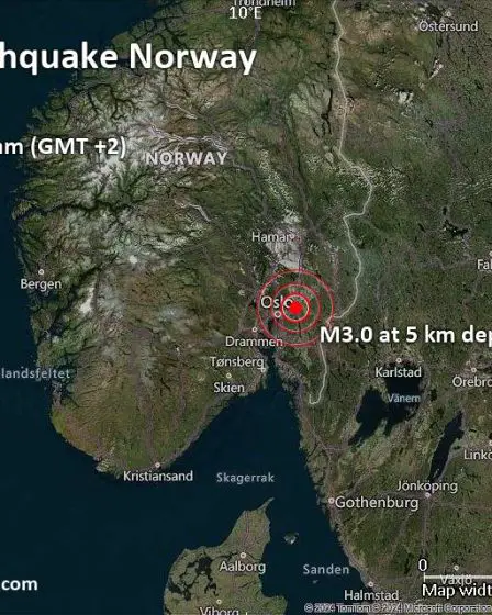Un séisme de faible magnitude (3,0) à 24 km au nord-est d'Oslo, en Norvège 2 Un séisme de faible magnitude (3,0) à 24 km au nord-est d'Oslo, en Norvège - 1