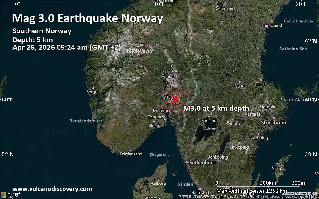 Un séisme de faible magnitude (3,0) à 24 km au nord-est d'Oslo, en Norvège 8 Un séisme de faible magnitude (3,0) à 24 km au nord-est d'Oslo, en Norvège - 7