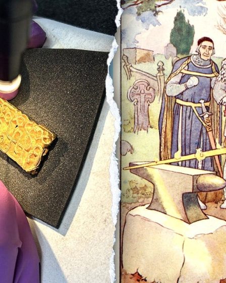 Un randonneur norvégien découvre une gaine d'épée en or vieille de 1 500 ans sous un arbre tombé 2 Un randonneur norvégien découvre une gaine d'épée en or vieille de 1 500 ans sous un arbre tombé - 1