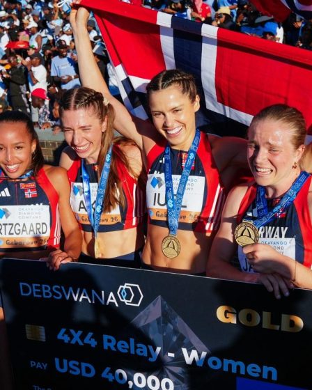 Josefine (Eriksen) Aks aide la Norvège à remporter le titre du 4 × 400 m aux World Relays à Gaborone 2 Josefine (Eriksen) Aks aide la Norvège à remporter le titre du 4 × 400 m aux World Relays à Gaborone - 1