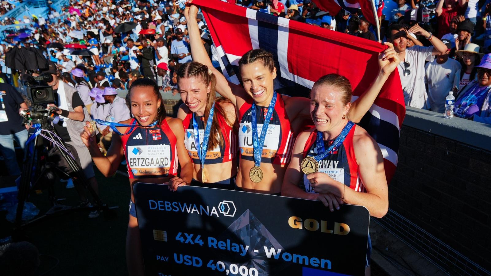 Josefine (Eriksen) Aks aide la Norvège à remporter le titre du 4 × 400 m aux World Relays à Gaborone 4 Josefine (Eriksen) Aks aide la Norvège à remporter le titre du 4 × 400 m aux World Relays à Gaborone - 3
